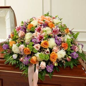 Treasured Memories Half Casket Cover - Pastel