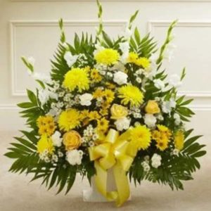 Touching Tribute Floor Basket - Yellow