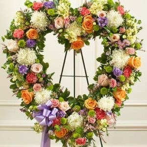Forever Cherished Floral Heart Tribute - Pastel