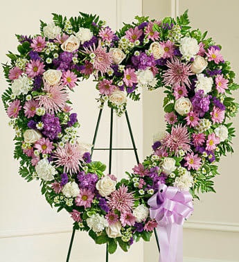 Forever Cherished Floral Heart Tribute - Lavender