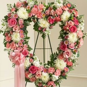Forever Cherished Floral Heart Tribute - Pink
