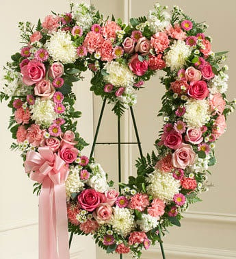 Forever Cherished Floral Heart Tribute - Pink