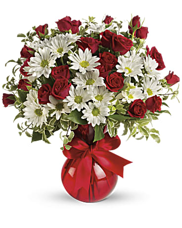 Red, White And You Bouquet by Teleflora