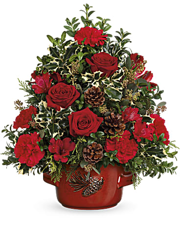 Teleflora's Holly & Pinecones Tree Bouquet